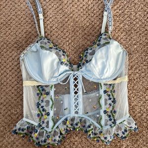 For Love and Lemons Midsummer Heart Embroidered Bustier
